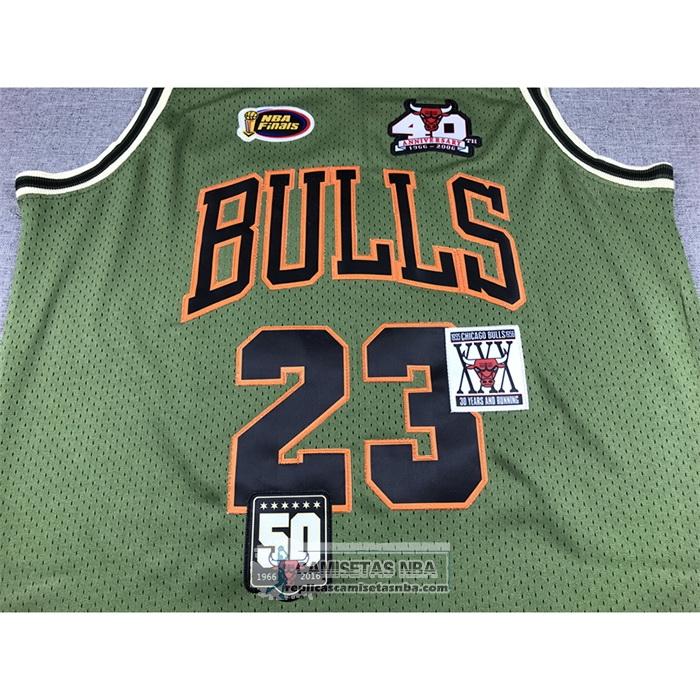 Camiseta Chicago Bulls Michael Jordan NO 23 Mitchell & Ness 1997-98 Verde2